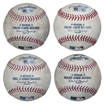 Lot of (4) Baltimore Orioles Game Used OML Baseballs (MLB Authenticated)